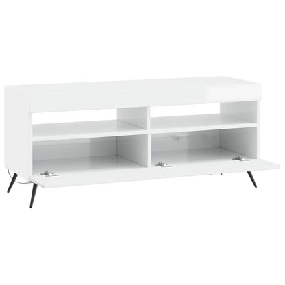 vidaXL LED TV Cabinet High Gloss White Engineered Wood