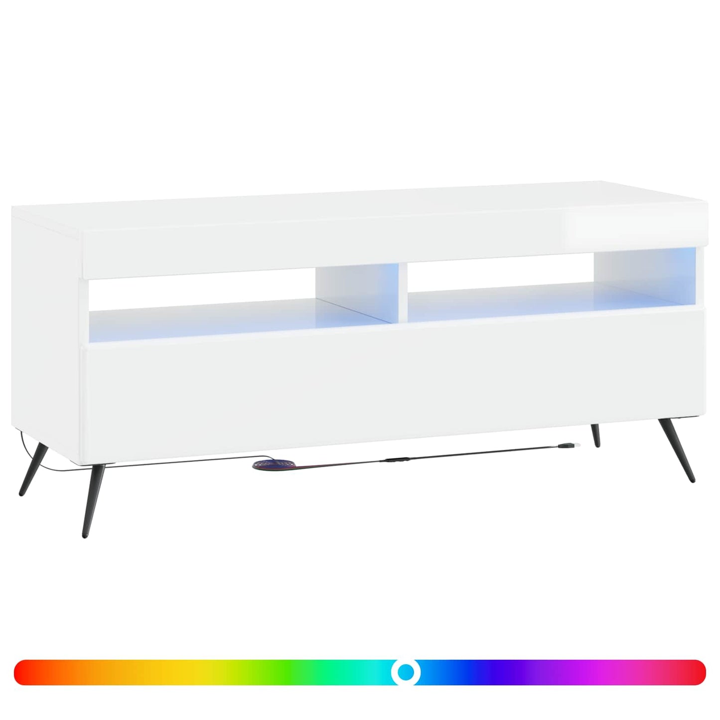 vidaXL LED TV Cabinet High Gloss White Engineered Wood