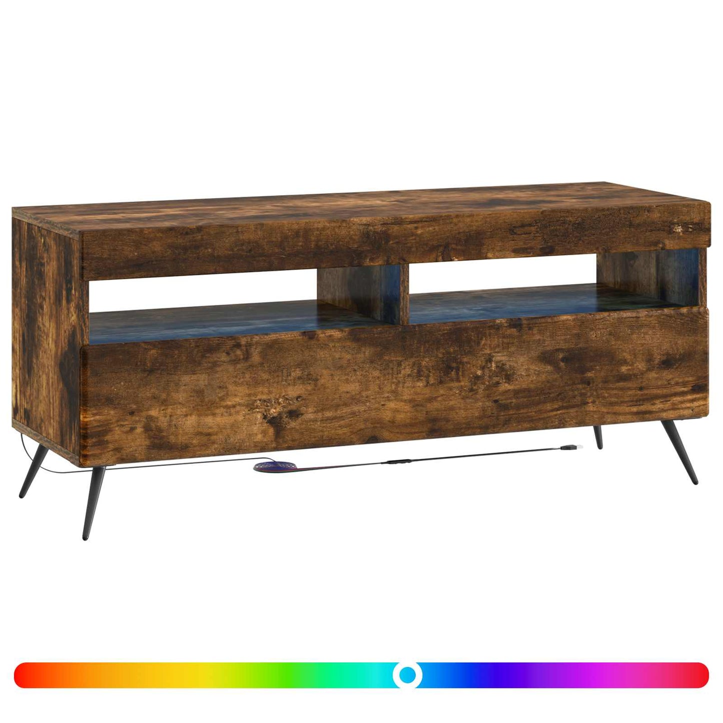vidaXL LED TV Cabinet Smoked Oak Engineered Wood