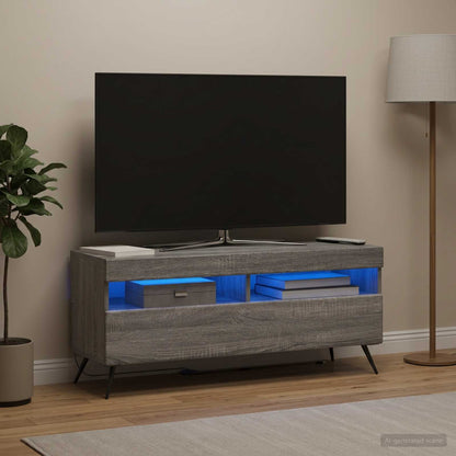 vidaXL LED TV Cabinet Grey Sonoma Engineered Wood
