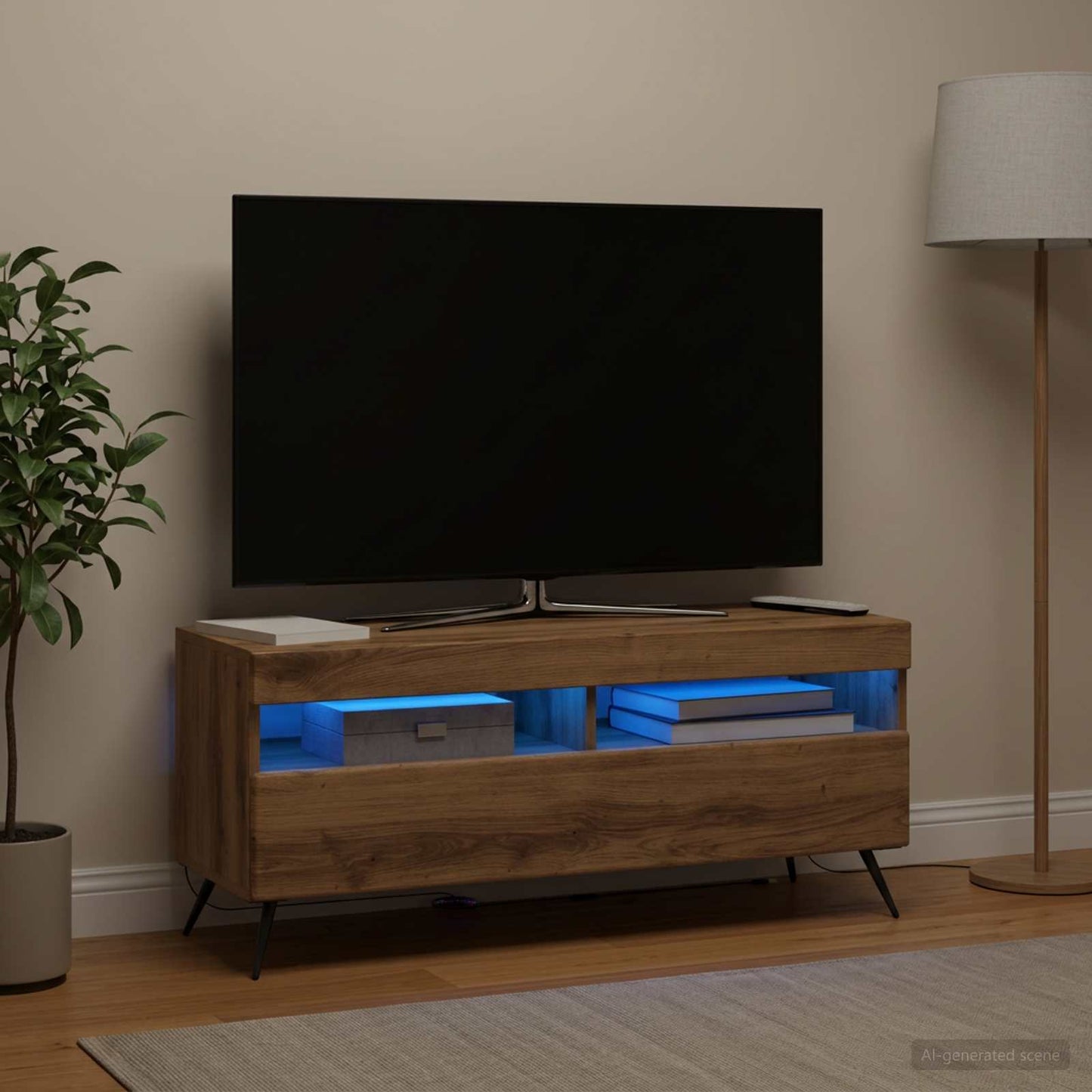 vidaXL LED TV Cabinet Artisan Oak Engineered Wood