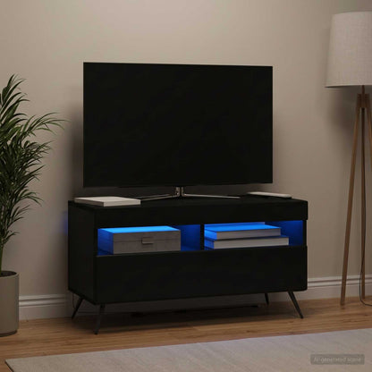 vidaXL LED TV Cabinet Black Engineered Wood