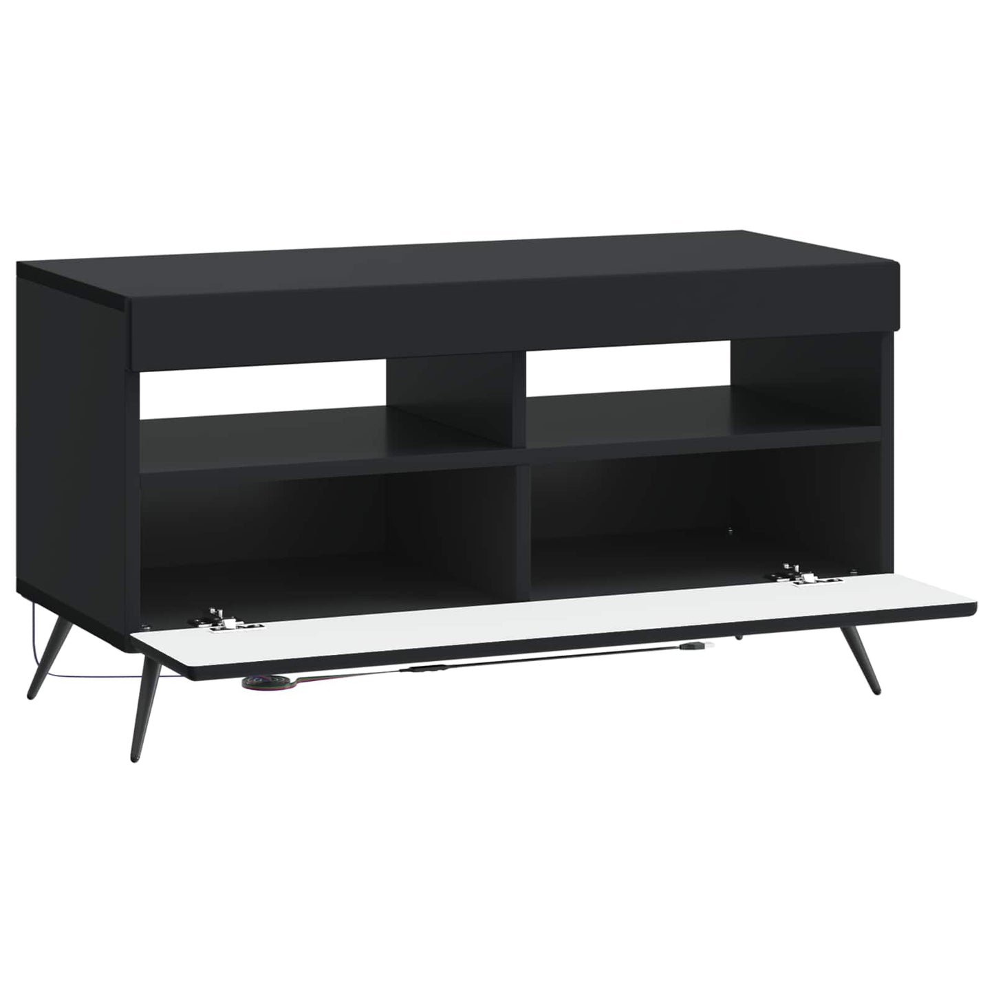 vidaXL LED TV Cabinet Black Engineered Wood