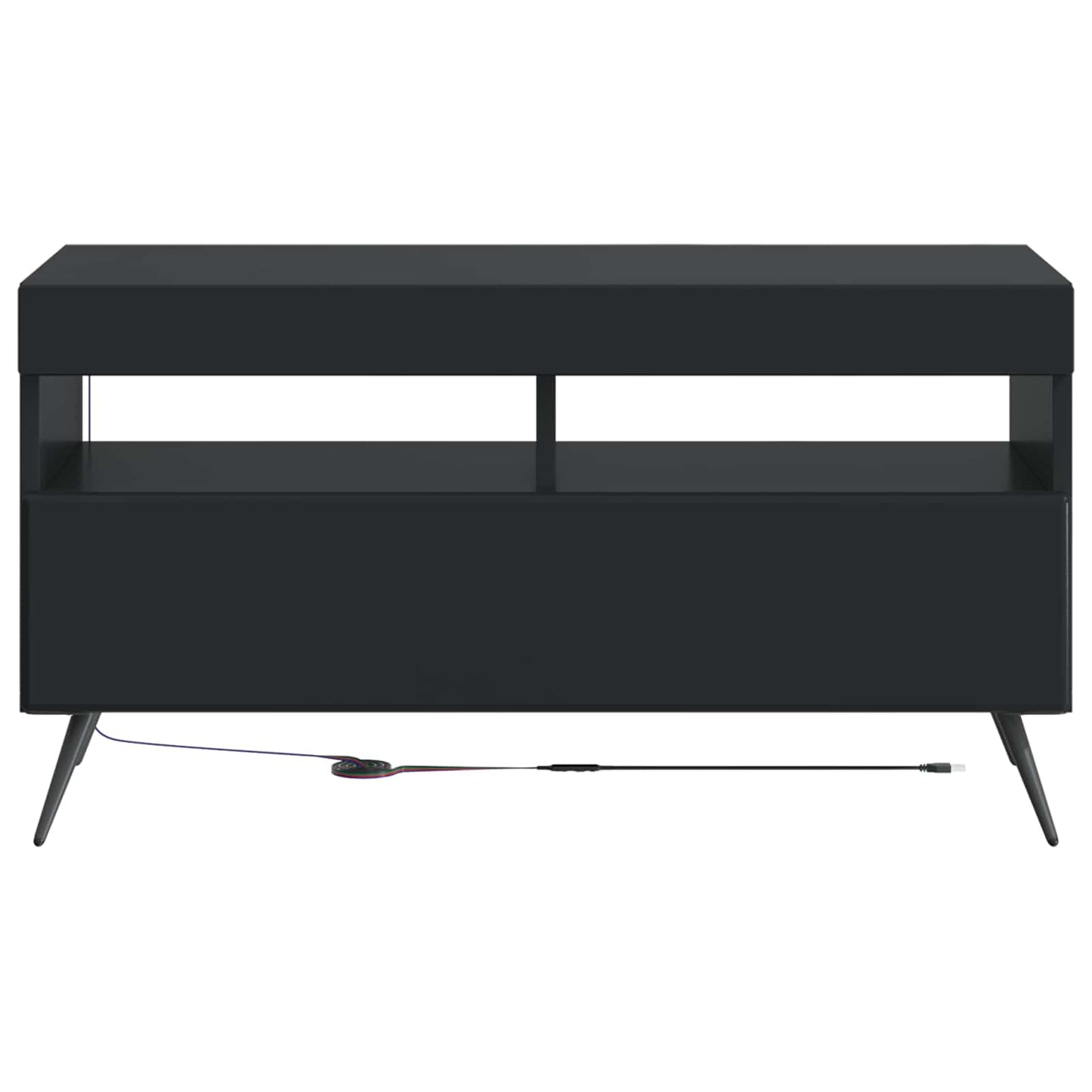 vidaXL LED TV Cabinet Black Engineered Wood