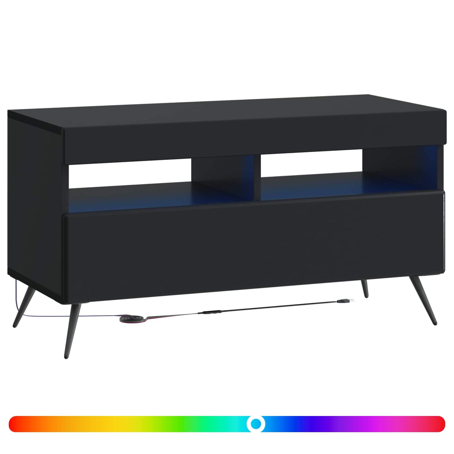 vidaXL LED TV Cabinet Black Engineered Wood