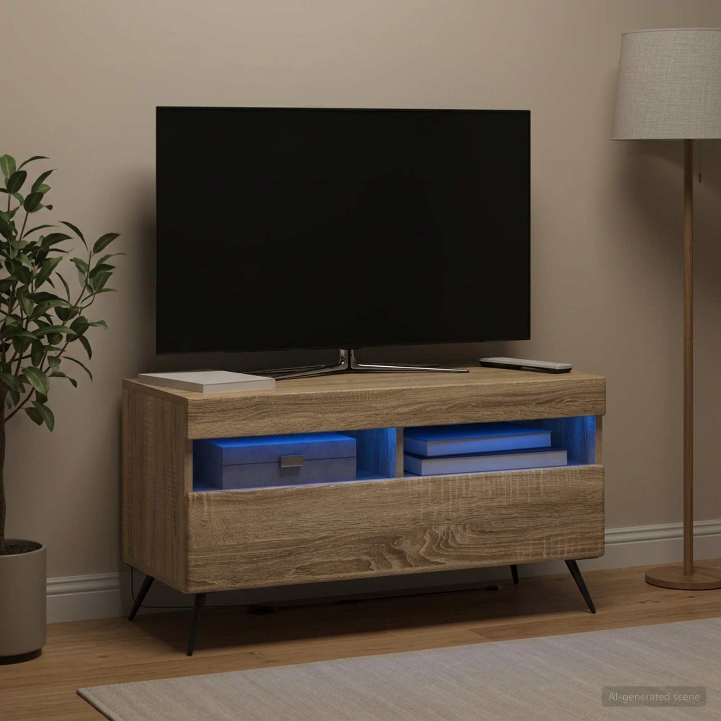 vidaXL LED TV Cabinet Sonoma Oak Engineered Wood