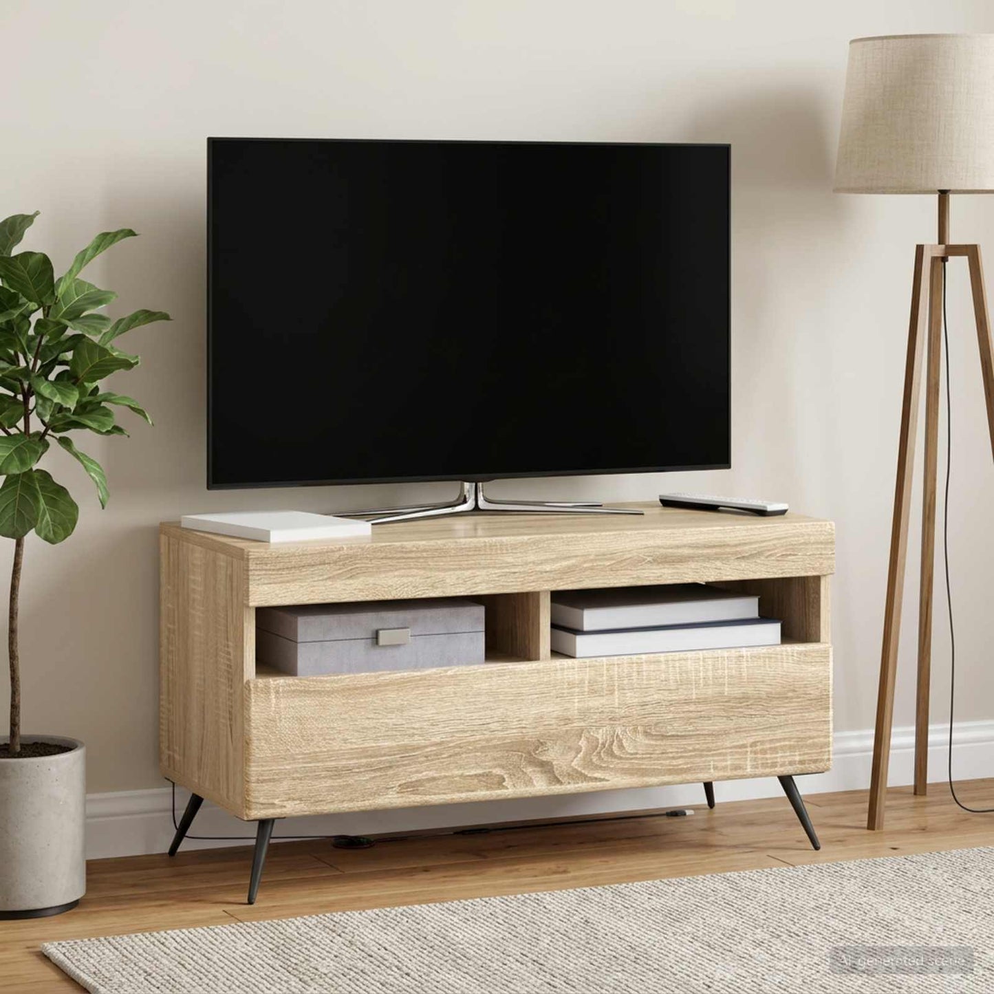 vidaXL LED TV Cabinet Sonoma Oak Engineered Wood