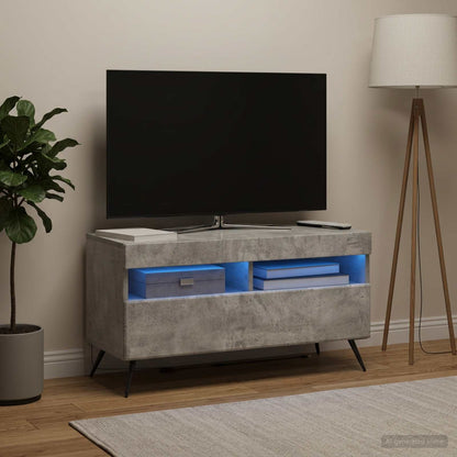 vidaXL LED TV Cabinet Concrete Grey Engineered Wood