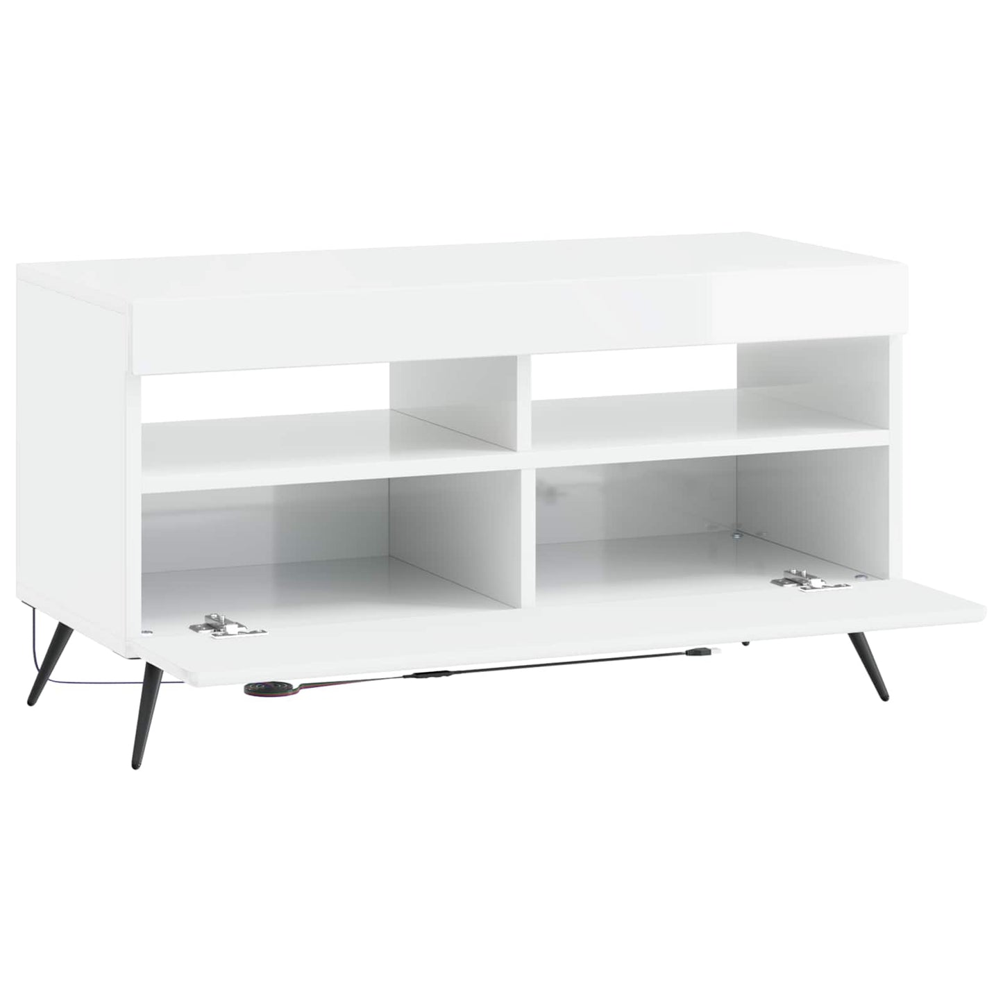 vidaXL LED TV Cabinet High Gloss White Engineered Wood