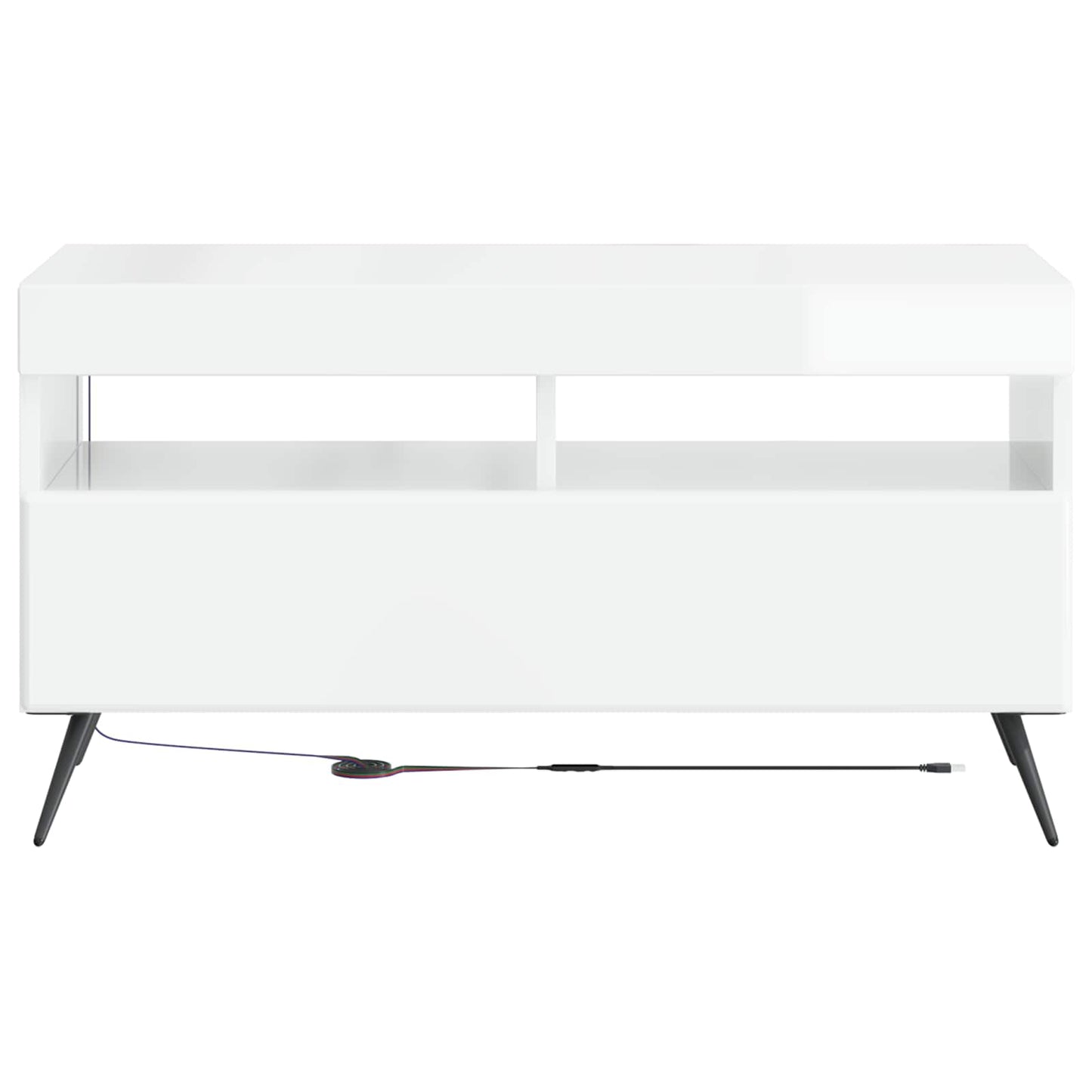 vidaXL LED TV Cabinet High Gloss White Engineered Wood