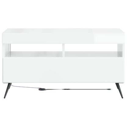 vidaXL LED TV Cabinet High Gloss White Engineered Wood