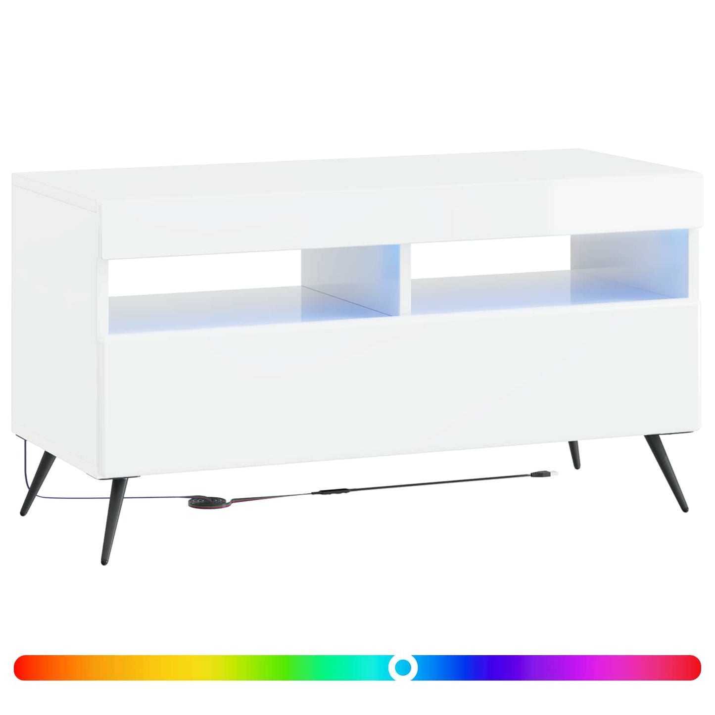vidaXL LED TV Cabinet High Gloss White Engineered Wood