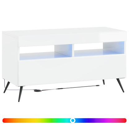 vidaXL LED TV Cabinet High Gloss White Engineered Wood