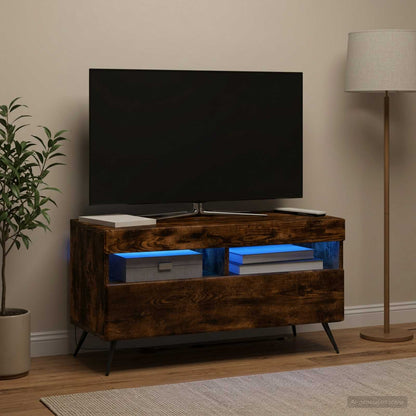 vidaXL LED TV Cabinet Smoked Oak Engineered Wood