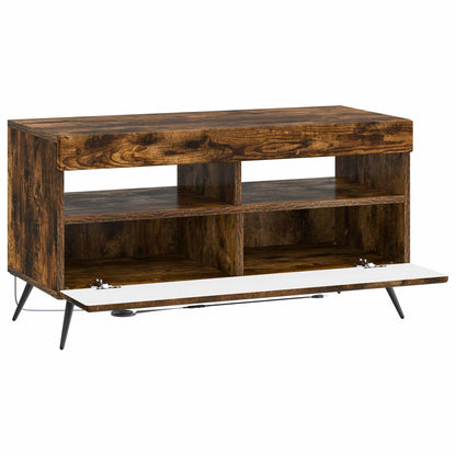 vidaXL LED TV Cabinet Smoked Oak Engineered Wood