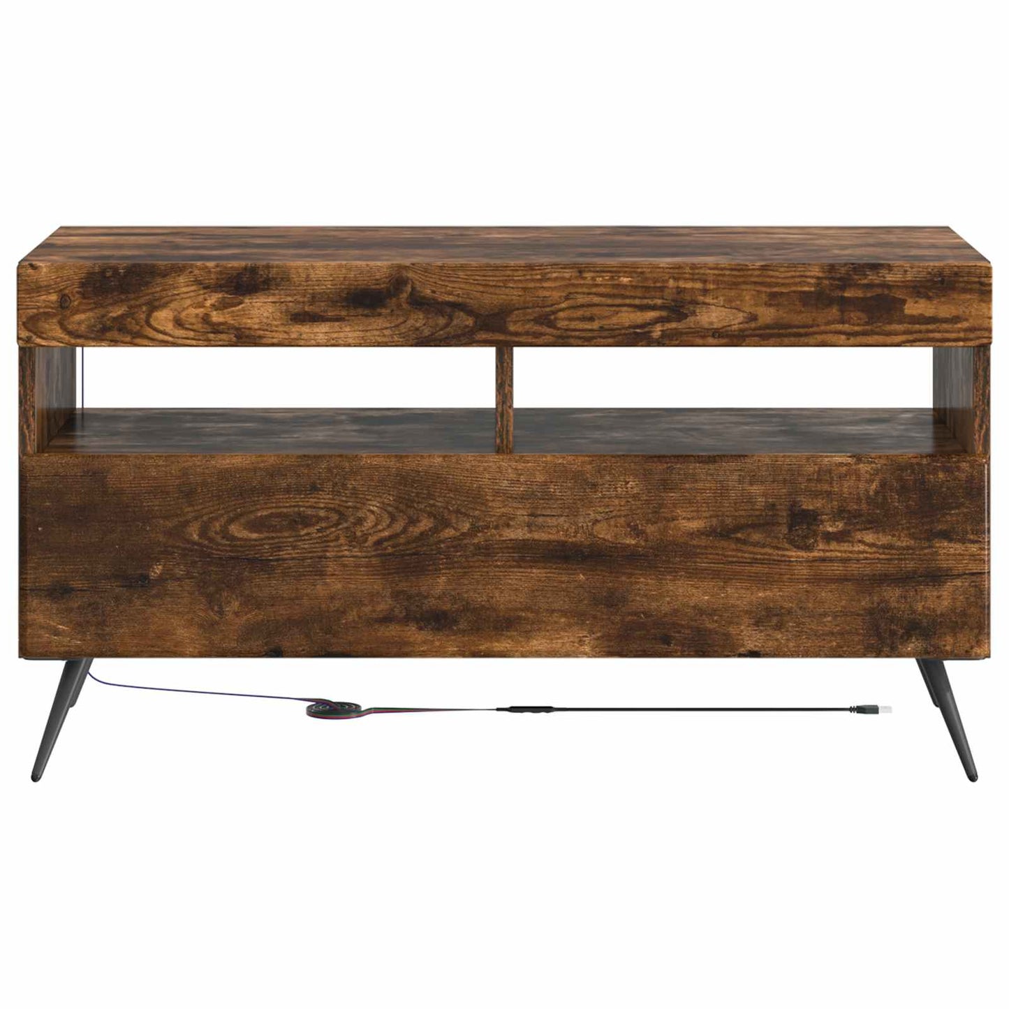 vidaXL LED TV Cabinet Smoked Oak Engineered Wood