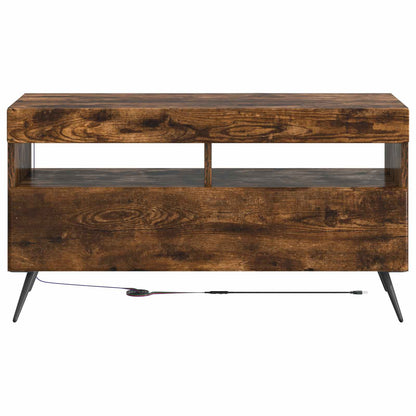 vidaXL LED TV Cabinet Smoked Oak Engineered Wood