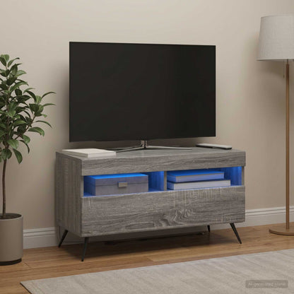 vidaXL LED TV Cabinet Grey Sonoma Engineered Wood