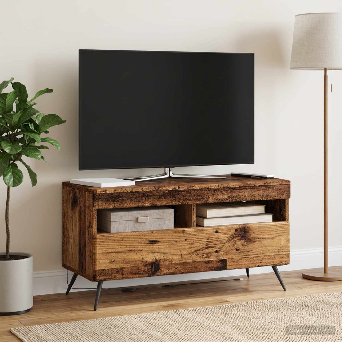vidaXL LED TV Cabinet Old Wood Engineered Wood