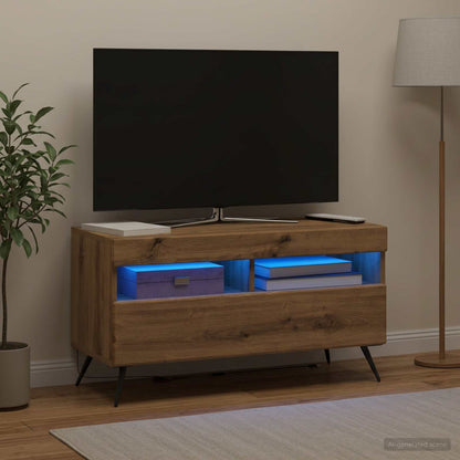 vidaXL LED TV Cabinet Artisan Oak Engineered Wood