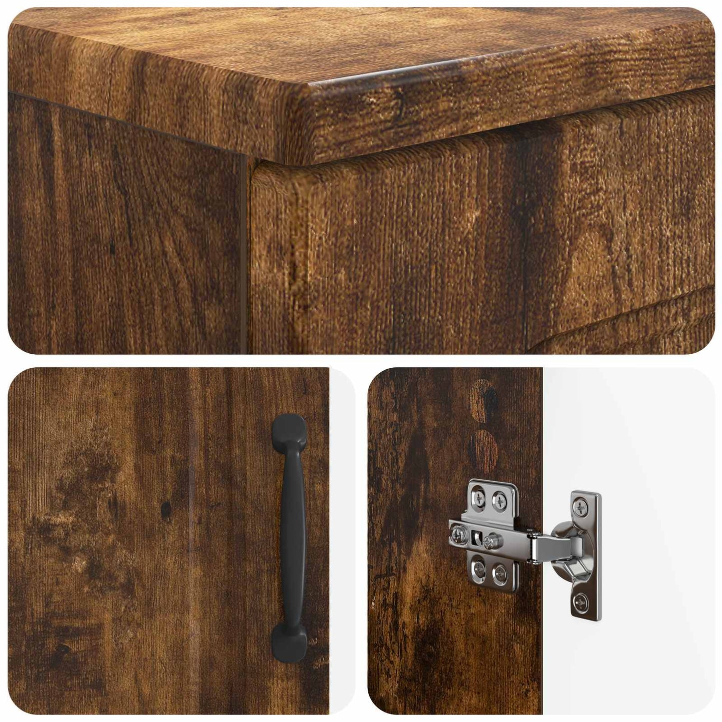 vidaXL Bathroom Sink Cabinet UTRECHT Smoked Oak 59.5 x 31.5x 59 cm