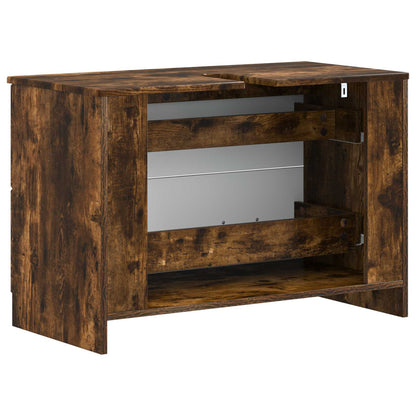 vidaXL Bathroom Sink Cabinet UTRECHT Smoked Oak 82 x 41x 56 cm