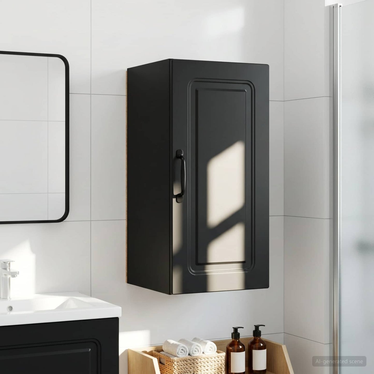 vidaXL Bathroom Wall Cabinet UTRECHT Black 30 x 31 x 59 cm