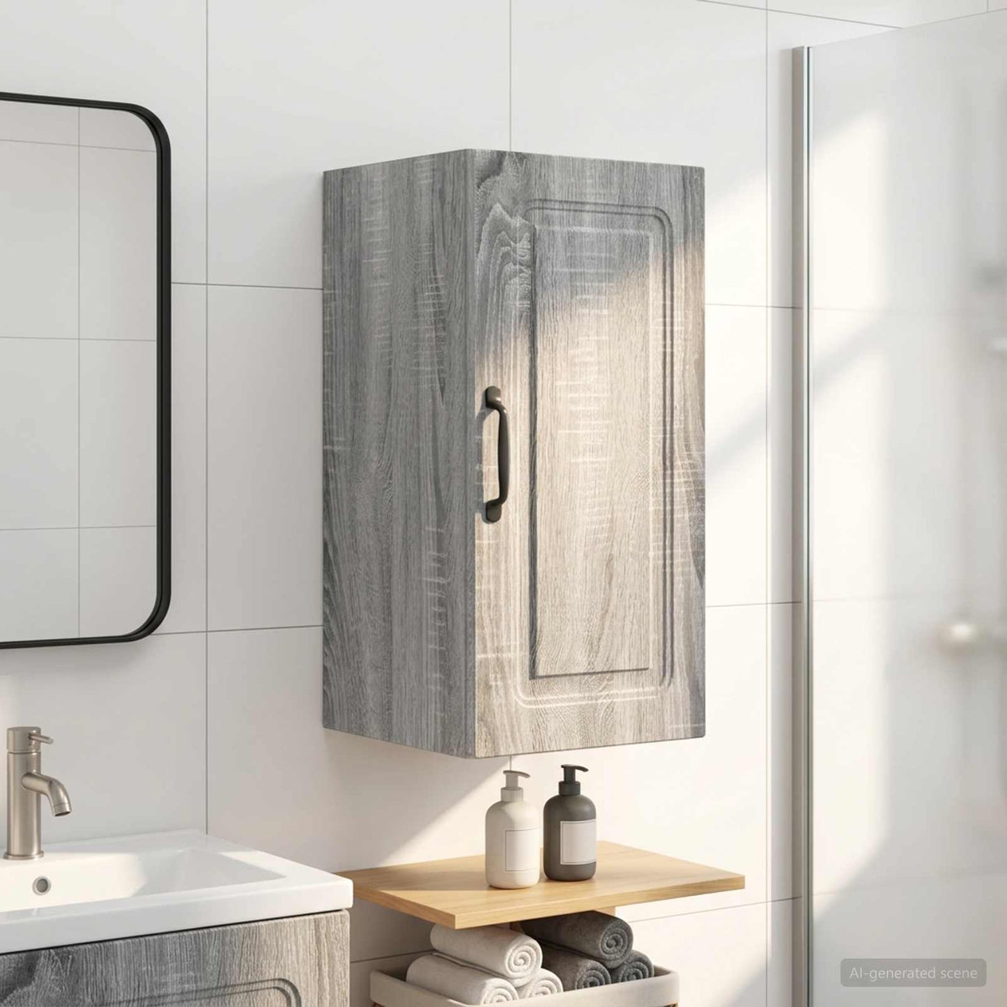 vidaXL Bathroom Wall Cabinet UTRECHT Grey Sonoma 30 x 31 x 59 cm