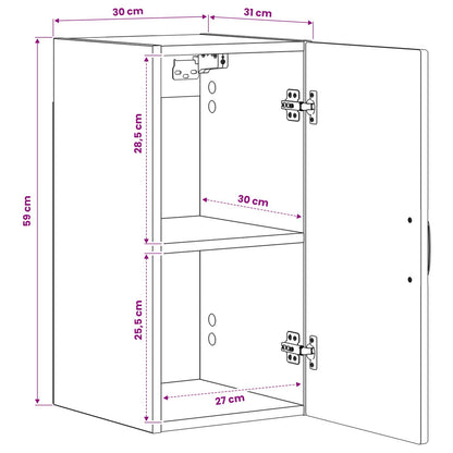 vidaXL Bathroom Wall Cabinet UTRECHT Grey Sonoma 30 x 31 x 59 cm