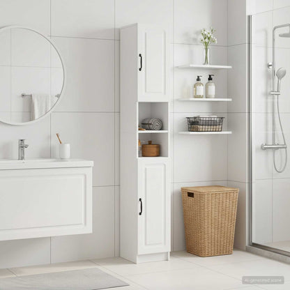 vidaXL Bathroom Cabinet with Open Shelf UTRECHT White 30 x 31 x 187 cm