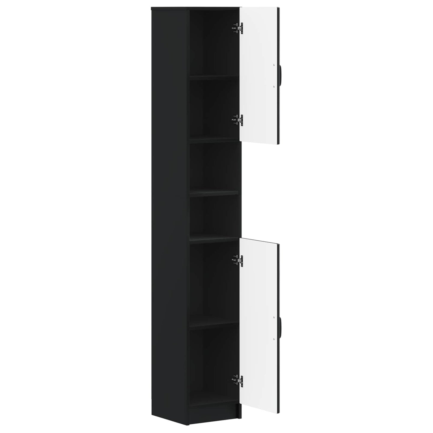 vidaXL Bathroom Cabinet with Open Shelf UTRECHT Black 30 x 31 x 187 cm