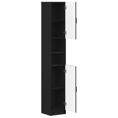 vidaXL Bathroom Cabinet with Open Shelf UTRECHT Black 30 x 31 x 187 cm