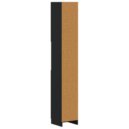 vidaXL Bathroom Cabinet with Open Shelf UTRECHT Black 30 x 31 x 187 cm