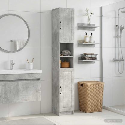 vidaXL Bathroom Cabinet with Open Shelf UTRECHT Concrete Grey