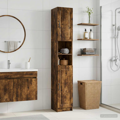 vidaXL Bathroom Cabinet with Open Shelf UTRECHT Smoked Oak