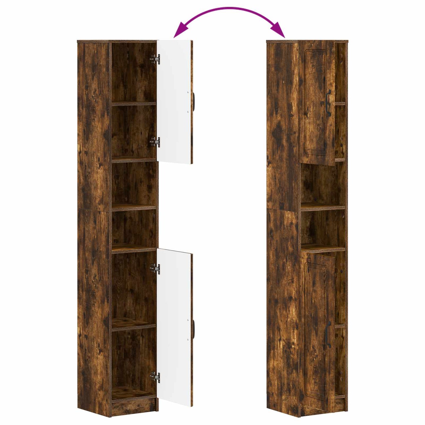vidaXL Bathroom Cabinet with Open Shelf UTRECHT Smoked Oak