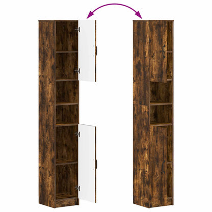 vidaXL Bathroom Cabinet with Open Shelf UTRECHT Smoked Oak