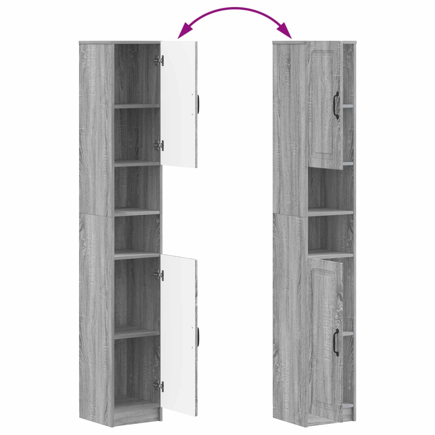 vidaXL Bathroom Cabinet with Open Shelf UTRECHT Grey Sonoma