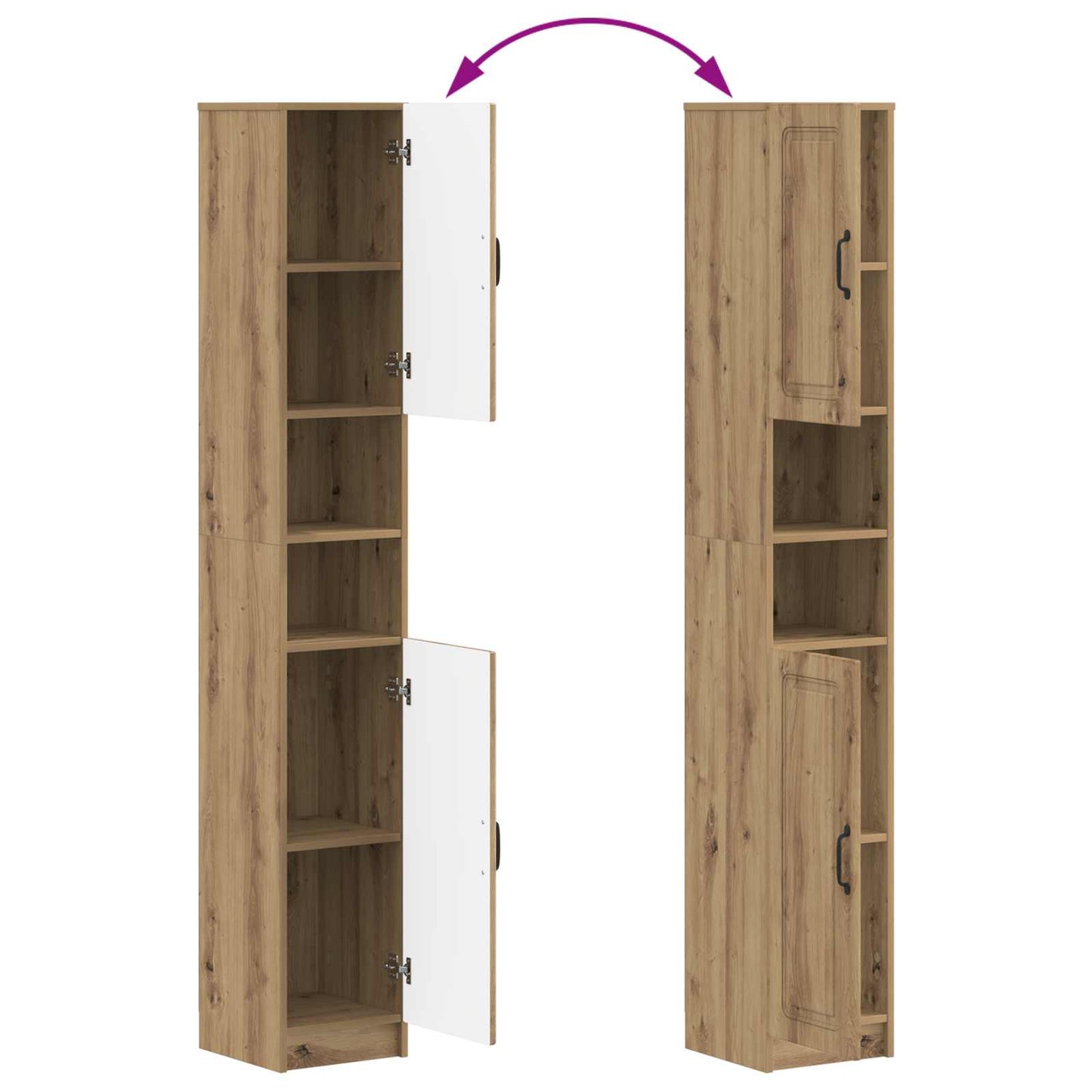 vidaXL Bathroom Cabinet with Open Shelf UTRECHT Artisan Oak