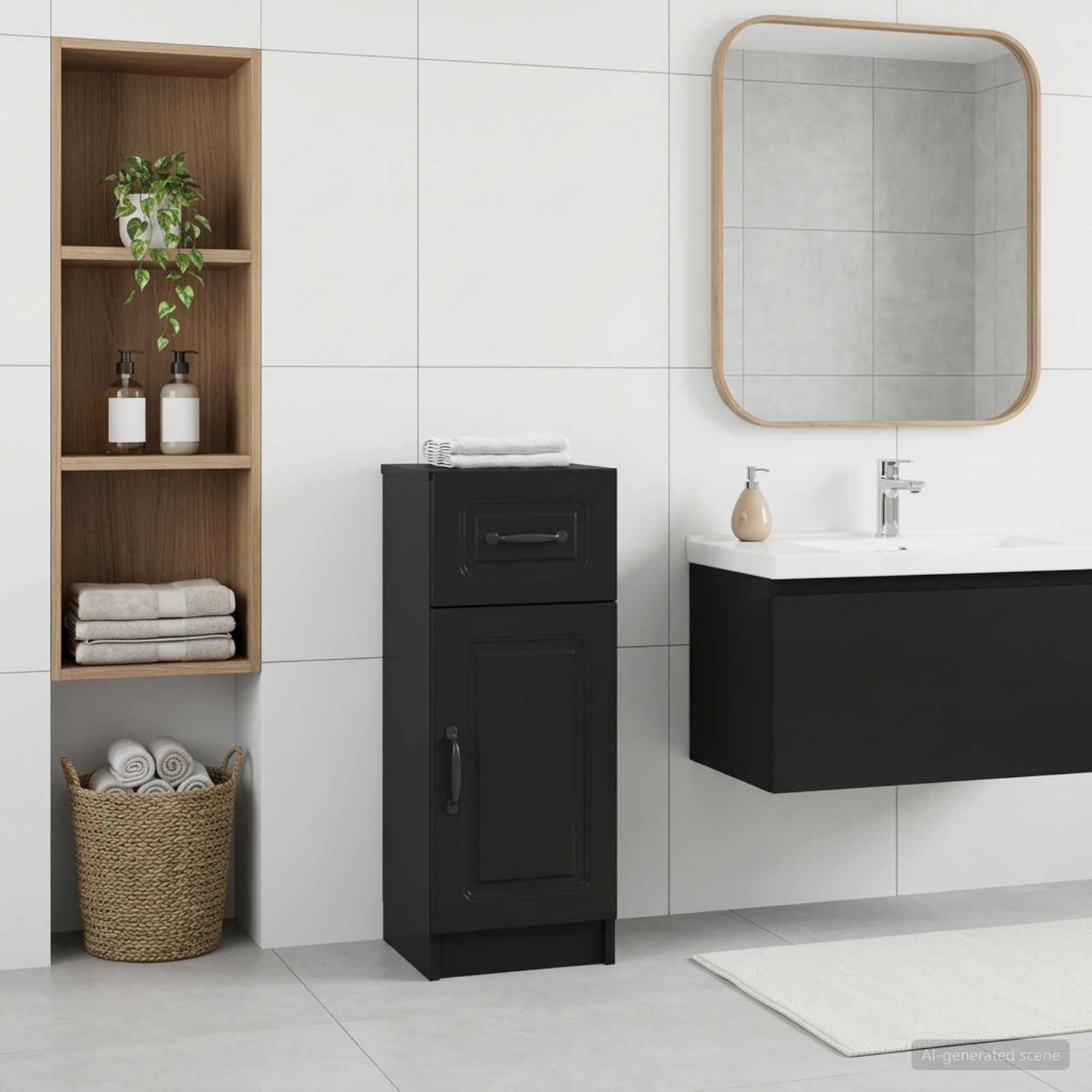 vidaXL Bathroom Storage Cainet UTRECHT Black 30 x 31 x 77 cm