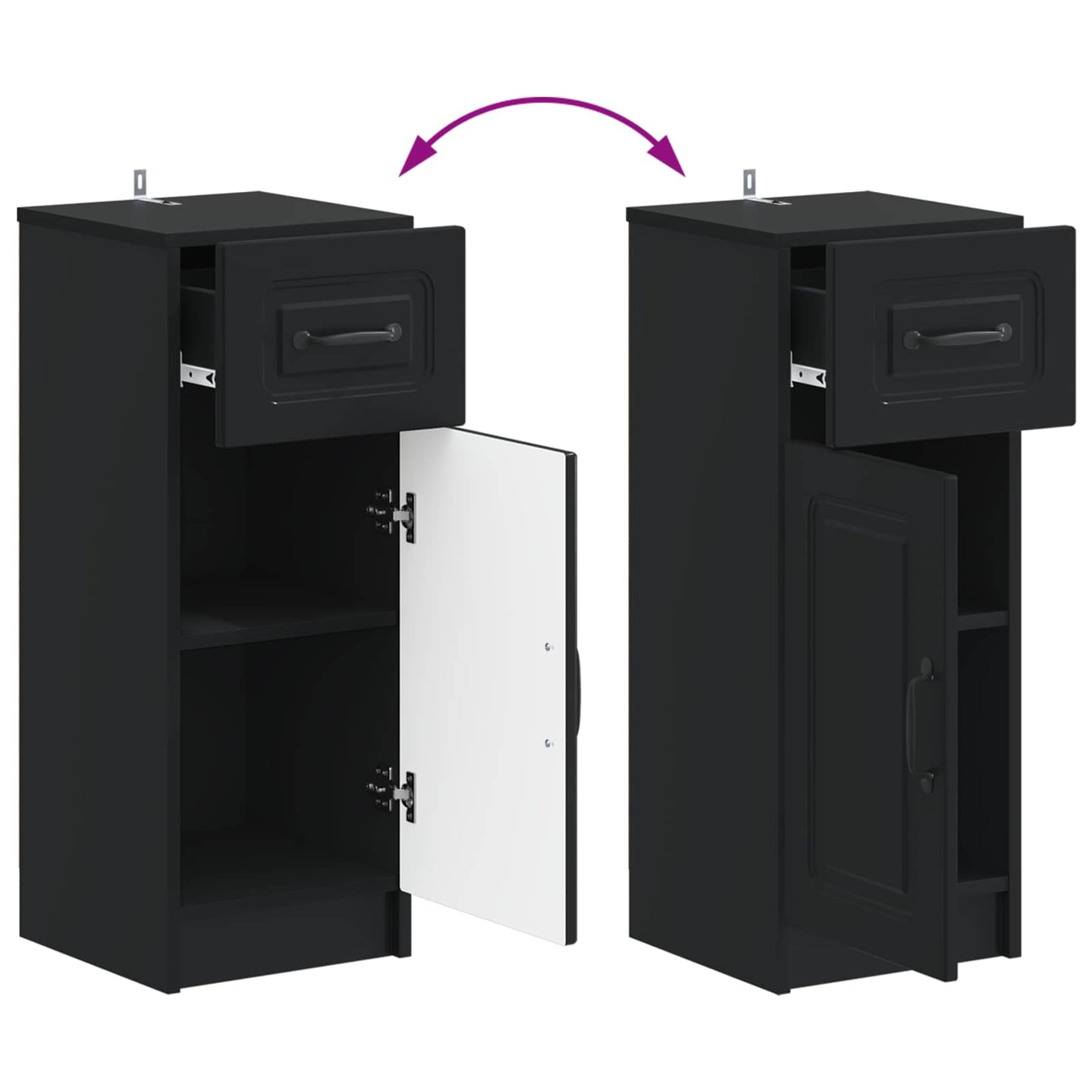 vidaXL Bathroom Storage Cainet UTRECHT Black 30 x 31 x 77 cm