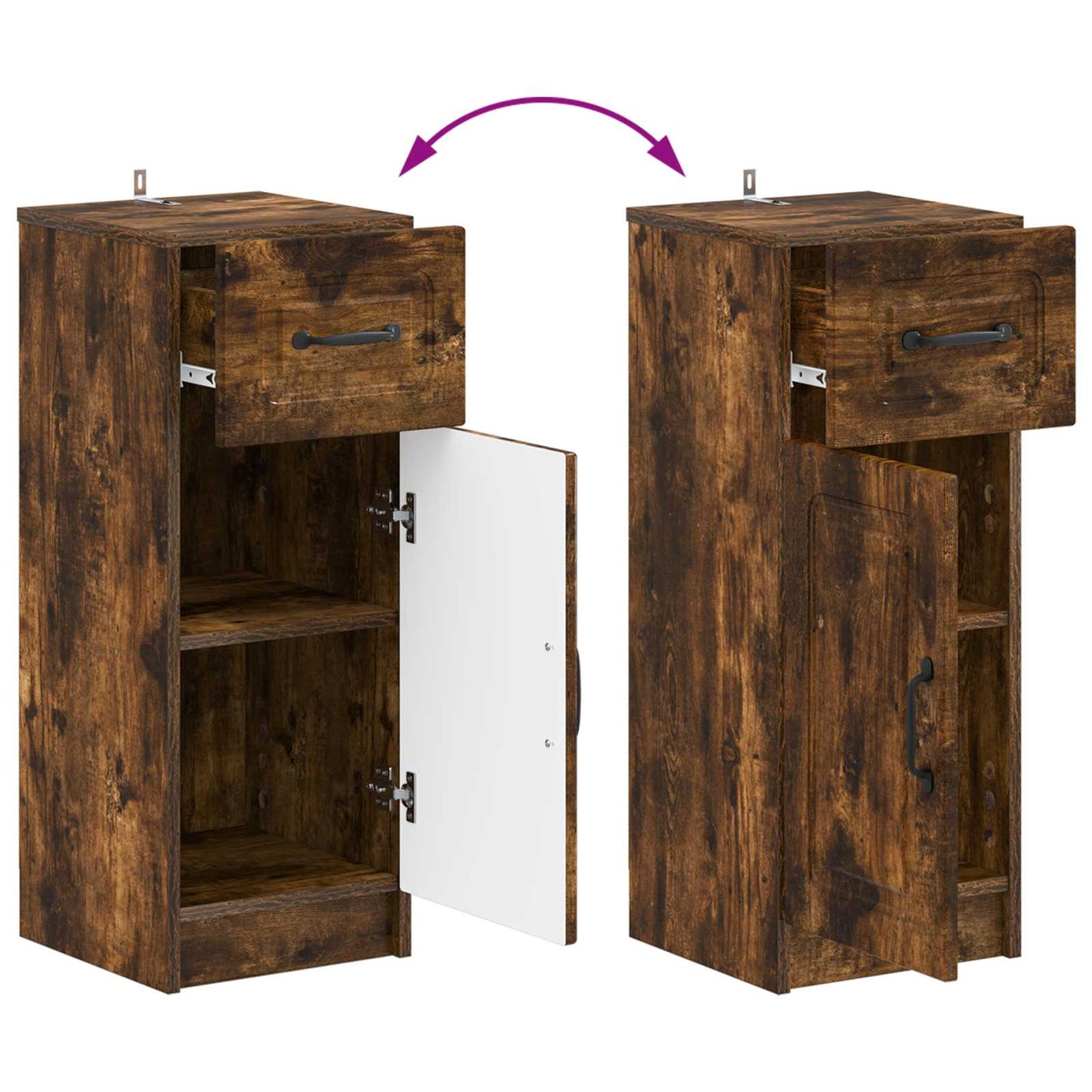 vidaXL Bathroom Storage Cainet UTRECHT Smoked Oak 30 x 31 x 77 cm