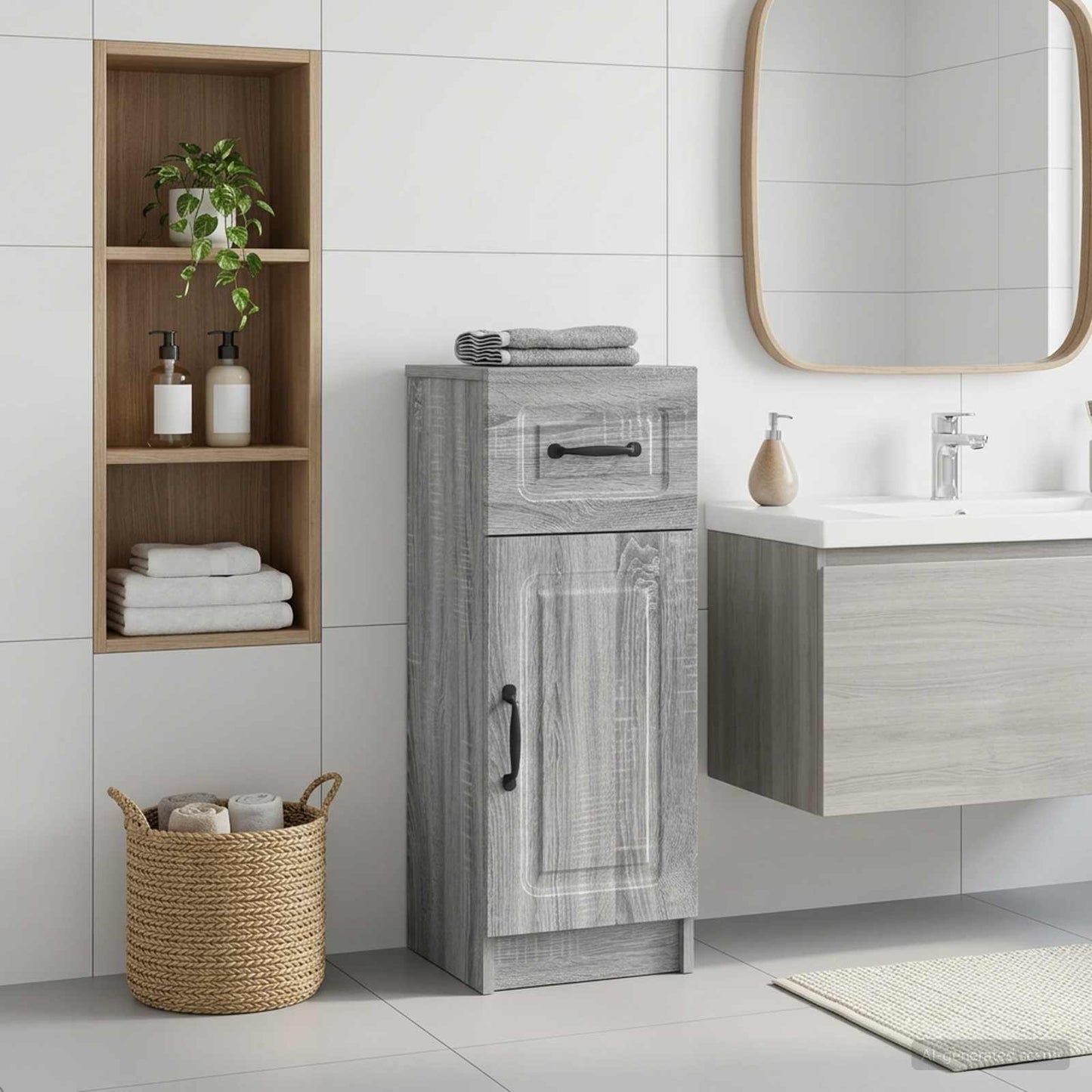 vidaXL Bathroom Storage Cainet UTRECHT Grey Sonoma 30 x 31 x 77 cm