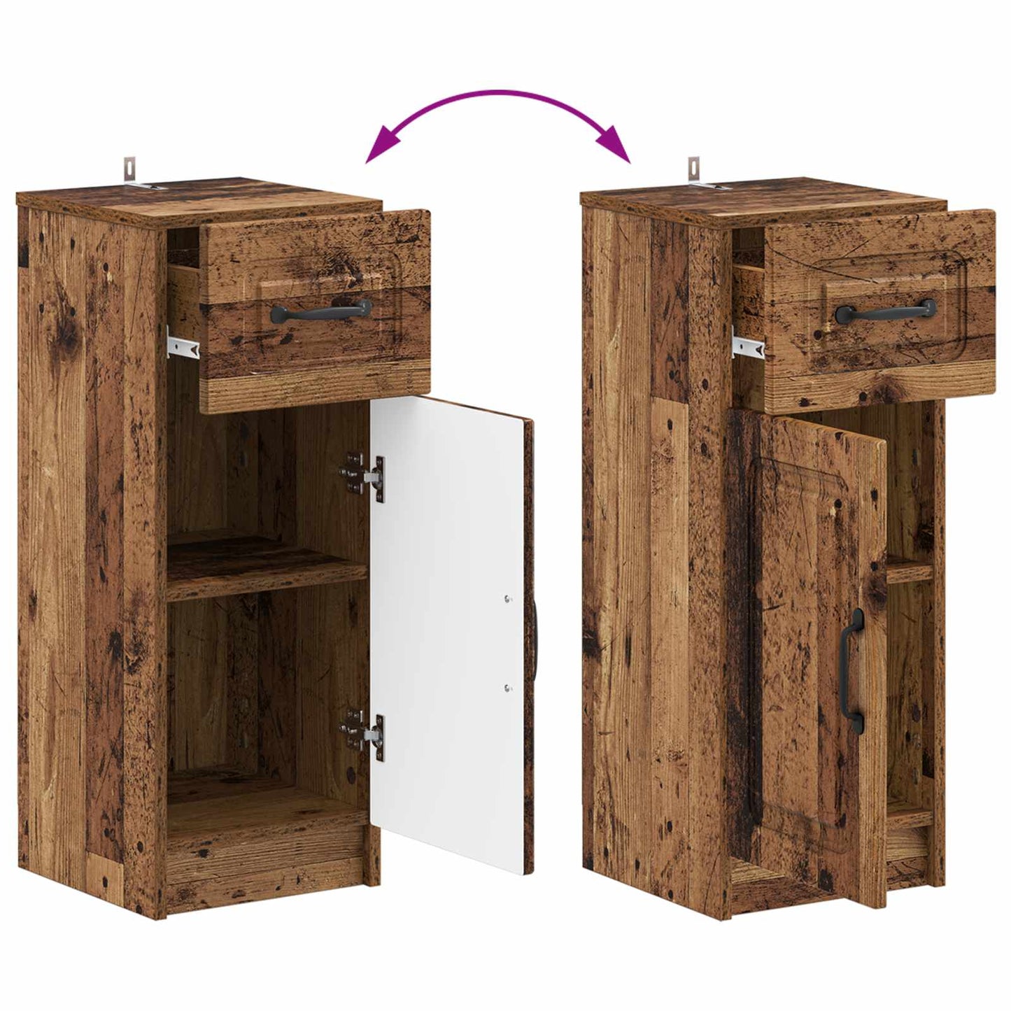vidaXL Bathroom Storage Cainet UTRECHT Old Wood 30 x 31 x 77 cm