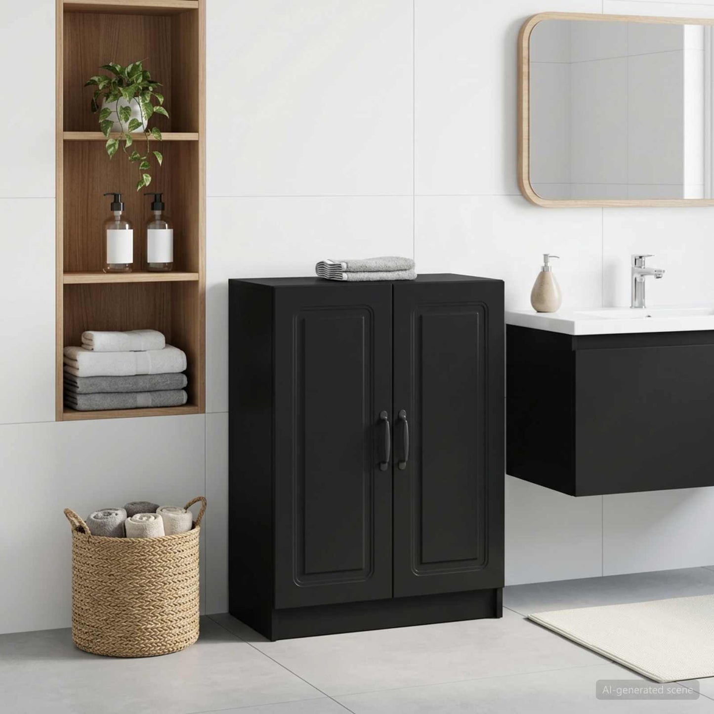 vidaXL Bathroom Storage Cainet UTRECHT Black 59.5 x 31 x 77 cm