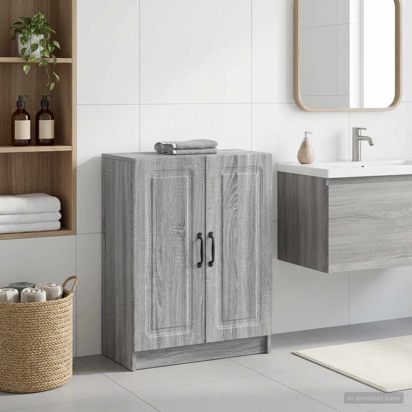vidaXL Bathroom Storage Cainet UTRECHT Grey Sonoma 59.5 x 31 x 77 cm