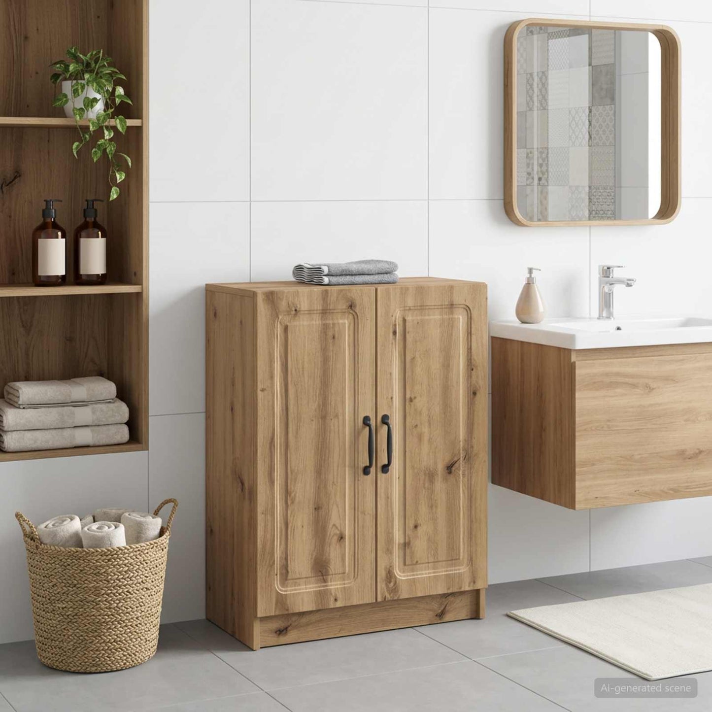 vidaXL Bathroom Storage Cainet UTRECHT Artisan Oak 59.5 x 31 x 77 cm
