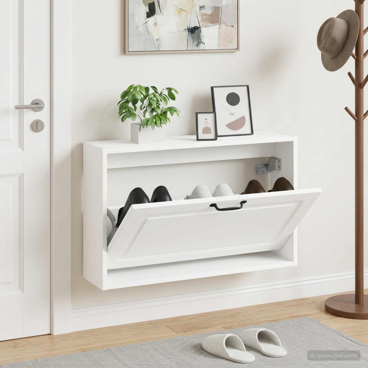 vidaXL Wall-Mounted Shoe Cabinet UTRECHT 71 x 17 x 43 cm White