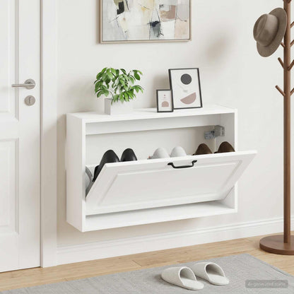 vidaXL Wall-Mounted Shoe Cabinet UTRECHT 71 x 17 x 43 cm White