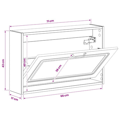 vidaXL Wall-Mounted Shoe Cabinet UTRECHT 71 x 17 x 43 cm Concrete Grey